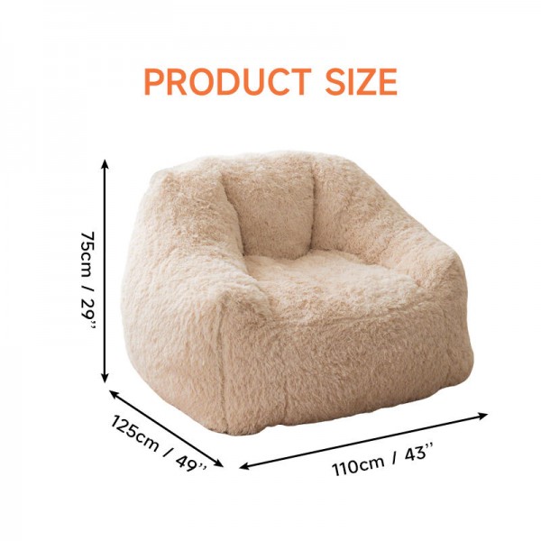 Modern European Style PV Fur Bean Bag Sofa Comfortable Stylish Seat for Living Room with Waterproof Fabric and Foam Filling