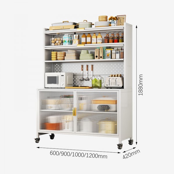 Contemporary Metal Sideboard Cabinet for Dining Room and Kitchen Smooth Gliding Drawers Modern Living Room Storage Solution