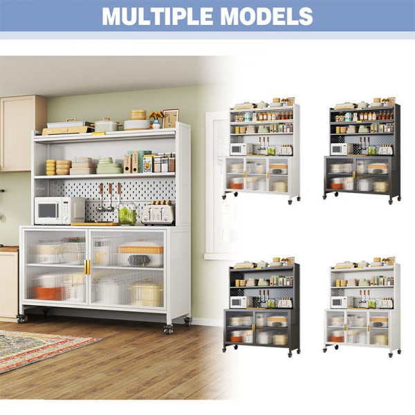 Contemporary Metal Sideboard Cabinet for Dining Room and Kitchen Smooth Gliding Drawers Modern Living Room Storage Solution