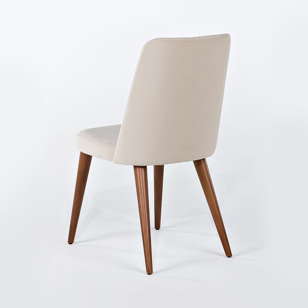 Complete Set of Dining Table and 6 Chair with Leather Fabric 100% Solid Wood Furniture Restaurant Hotel Kitchen Cafe Garden