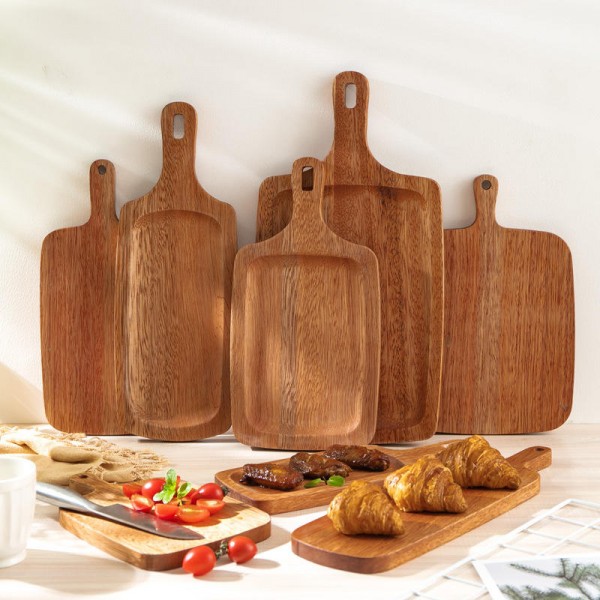 Large Multifunction Round Wooden Cutting Board for Kitchen Set Fot Dining Room