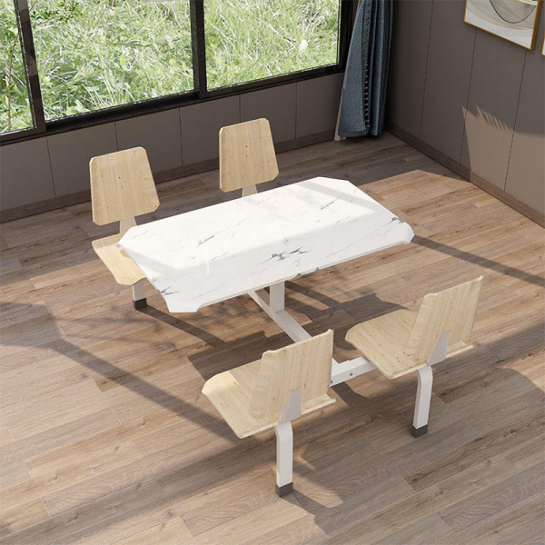 Modern Style Bamboo Chair Set & One-Piece Dining Table for Four for Home or Restaurant Use Manufactured by Chinese Factory