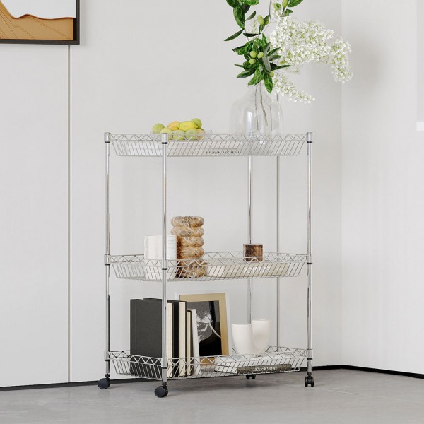 Chrome Wire Shelving Metal Storage Rack Adjustable Shelves Standing Storage Shelf Kitchen Boltless Rack