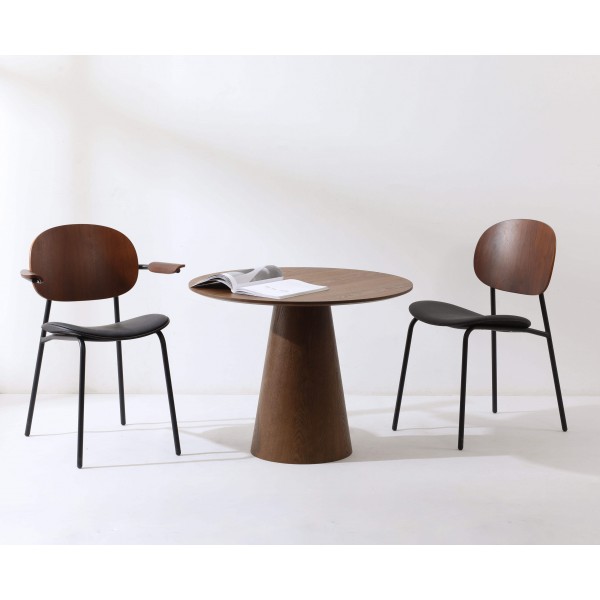 Wholesale Factory Manufacture Modern Nordic Small Restaurant Round Cafe Wooden Dining Table