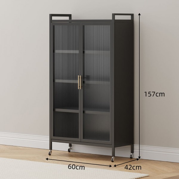 Large Capacity Kitchen Storage Cabinet Multi-layer Bowls Dishes Storage Shelf Dustproof Cupboard with Doors