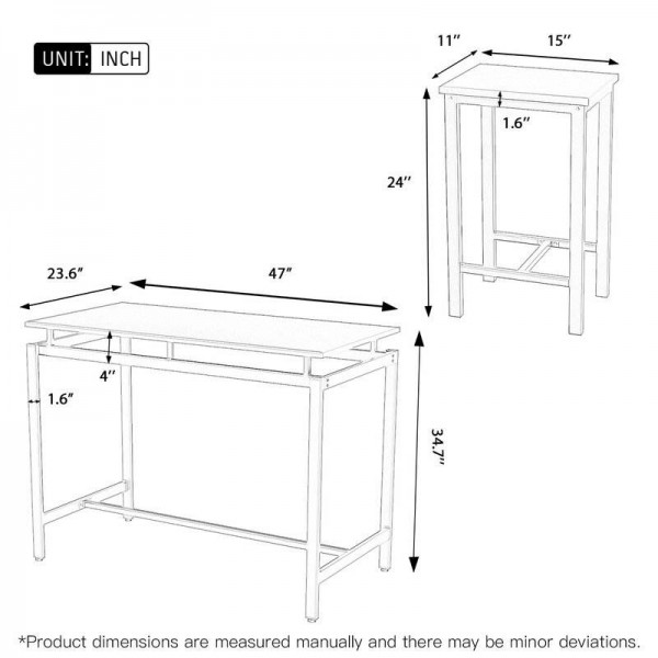 Ironwork Modern Simple Style Dining Table Piece Solid Wood Top Dining Set Dining Table and Chair Set for 4