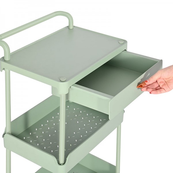 Multi-scene 3 Layer Kitchen Storage Rack Bathroom Trolley Plastic 3 Tier Rolling Storage Cart Organizer Utility Trolley