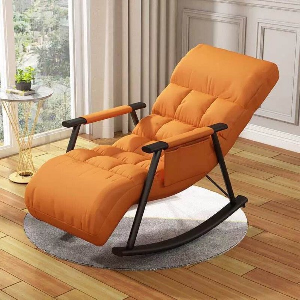 Luxury Leisure Lazy Rocking Chair Durable Metal Frame Lounge Chairs for Living Room Adjustable Sofa Chair