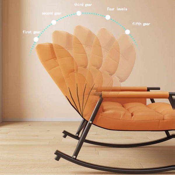 Luxury Leisure Lazy Rocking Chair Durable Metal Frame Lounge Chairs for Living Room Adjustable Sofa Chair