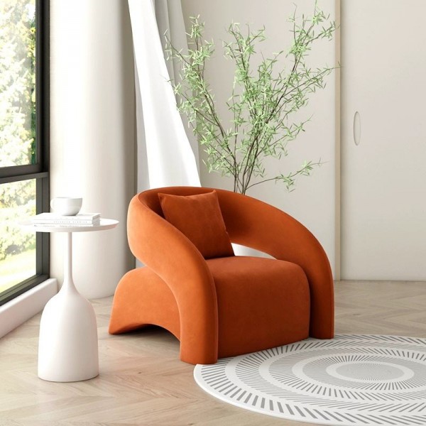 Modern Stainless Steel Velvet Fabric Armchair Accent Chair Leisure Chair Single Sofa Chair for Living Room Hotel Furniture