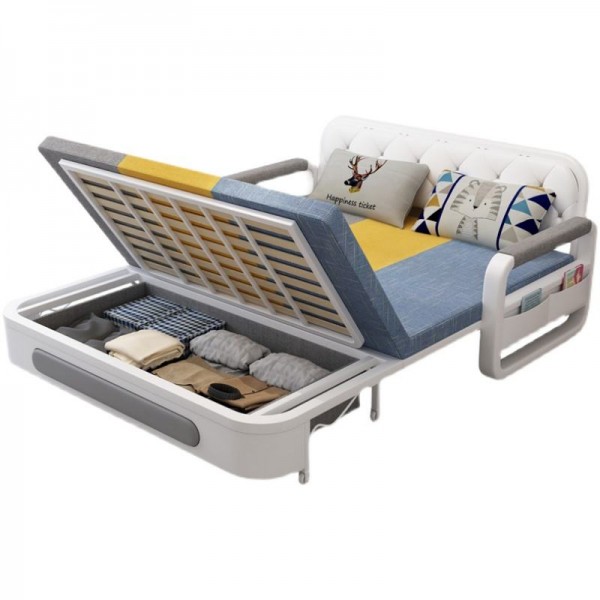 Apartment Furniture Metal Frame Foldable Sofa Cum Bed Storage Modern Folding Sofa Bed