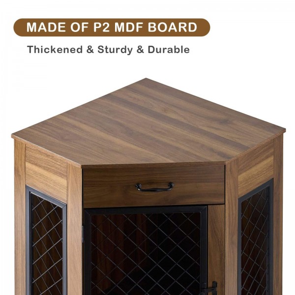 Best Seller Furniture Dog Crate Corner, Dog Kennel Corner Wooden End Table, Pet Crates Corner Side Table for Dogs