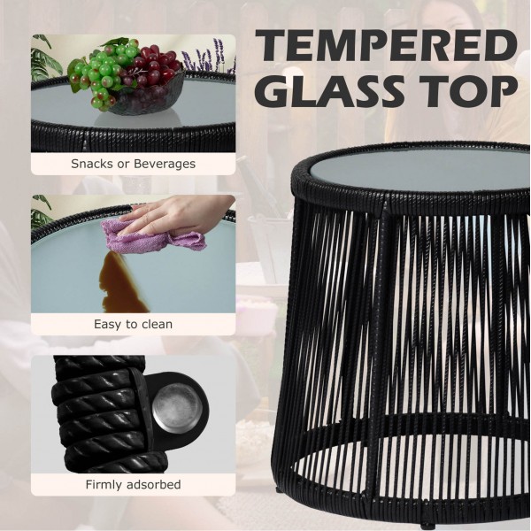 Modern Simple Wicker Garden Set Balcony Furniture Patio Bistro Sets Large Armchairs Rattan Conversation Sets Outdoor Chairs