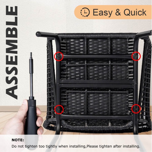 Modern Simple Wicker Garden Set Balcony Furniture Patio Bistro Sets Large Armchairs Rattan Conversation Sets Outdoor Chairs