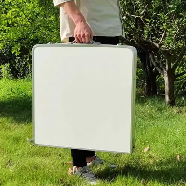 Modern Portable Aluminum Folding Dining Table Chairs Easy-to-Carry Metal Furniture for Indoor Outdoor