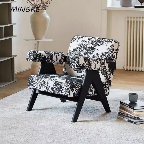 Modern Single Solid Wood Sofa Chair Durable Soft Furniture Antique Style for Home Apartment Villa for Living Room Bedroom