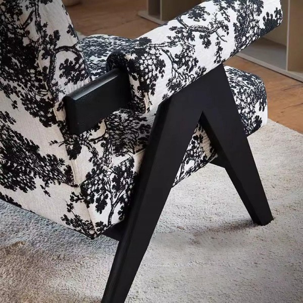 Modern Single Solid Wood Sofa Chair Durable Soft Furniture Antique Style for Home Apartment Villa for Living Room Bedroom