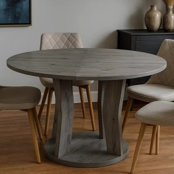 Custom Kitchen Furniture Small Set Minimalist Mdf Modern Room Wood Round Wooden Dining Table for Home Use