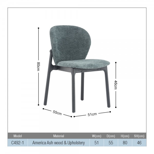 Modern Luxury Dining Chair with Solid Wood Casual Home Furniture for Dining Room Bedroom Kitchen or Outdoor for Restaurants