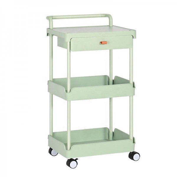 Multi-scene 3 Layer Kitchen Storage Rack Bathroom Trolley Plastic 3 Tier Rolling Storage Cart Organizer Utility Trolley