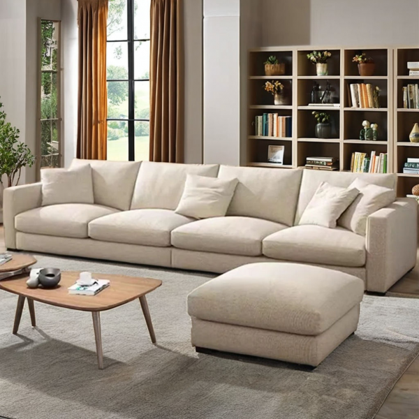 Modern Minimalist White Modular Sectional Sofa Set Fabric Living Room Furniture European Simple Design Cooling Foam Special