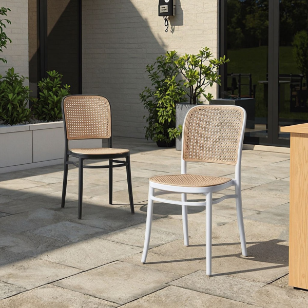 Modern Outdoor Plastic Stackable Factory Wholesale Chairs Dinning Room Furniture Rattan Furniture Restaurant Dining Chair