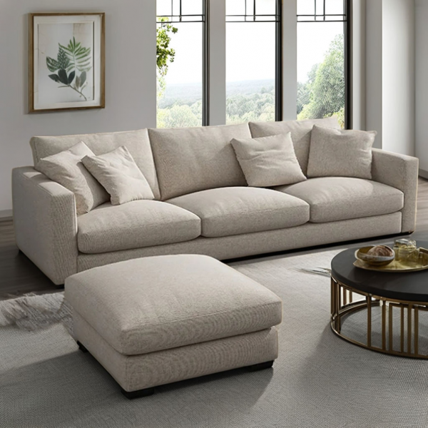 Modern Minimalist White Modular Sectional Sofa Set Fabric Living Room Furniture European Simple Design Cooling Foam Special