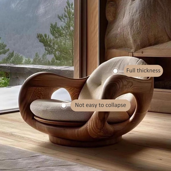 Sofa Chair Designer New Creative Single First Class Cabin Log Living Room Study Italian Style Relaxing Solid Wood Sofa