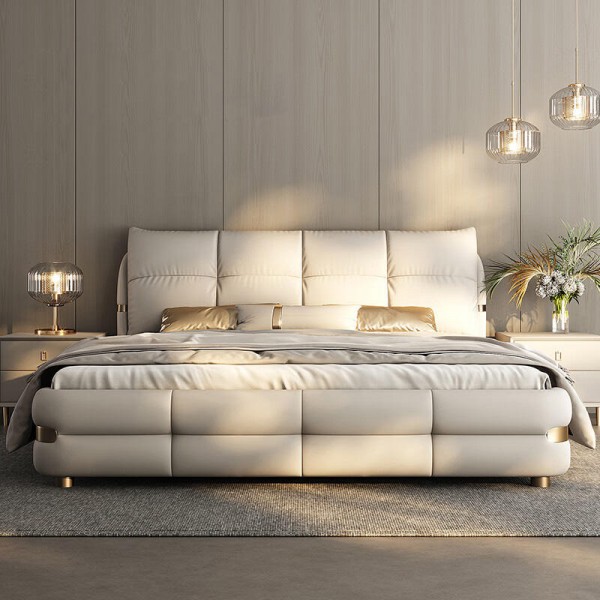 Luxury Modern Bedroom Furniture Set with King-Size Bed Frame Classic Italian Style Soft Home Furniture