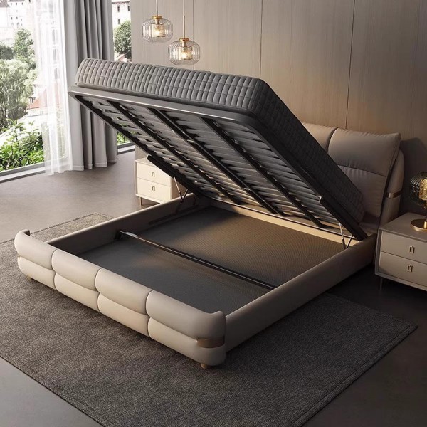 Luxury Modern Bedroom Furniture Set with King-Size Bed Frame Classic Italian Style Soft Home Furniture