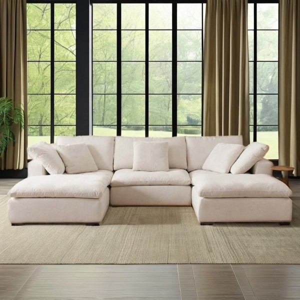 Modern Indoor Couch Top Comfortable Furniture Cloud U Sectional Fabric Sofa Modular Living Room Sofa