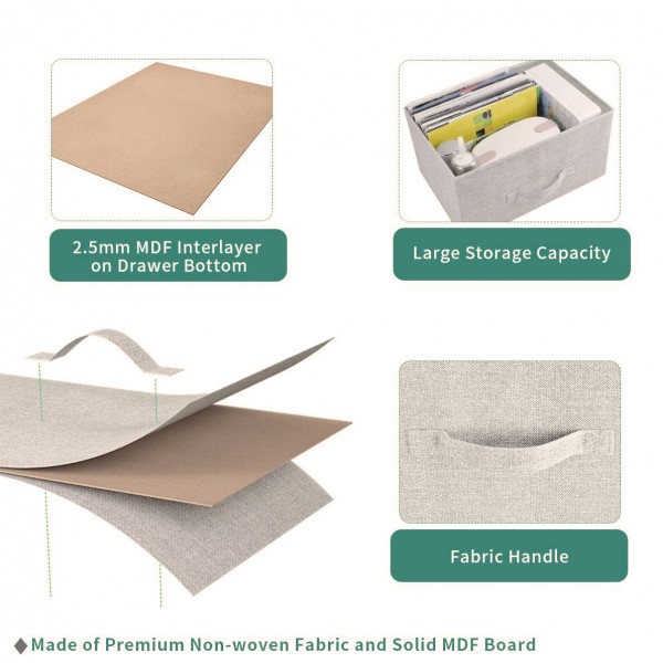 Dark Grey Fabric 10 Drawer Storage Tower Wardrobe Dresser Chest Bedroom Furniture