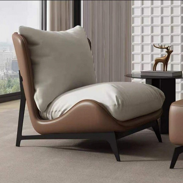 Modern Italian Leisure Chair with Ottoman Soft Accent Furniture for Home Office Bedroom or Apartment for Living Room