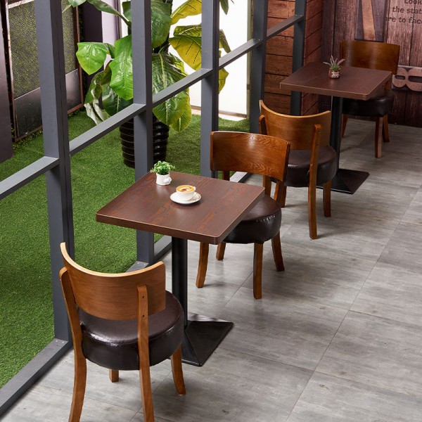 Retro Industrial Restaurant Coffee Furniture Wooden Dining Table Chair