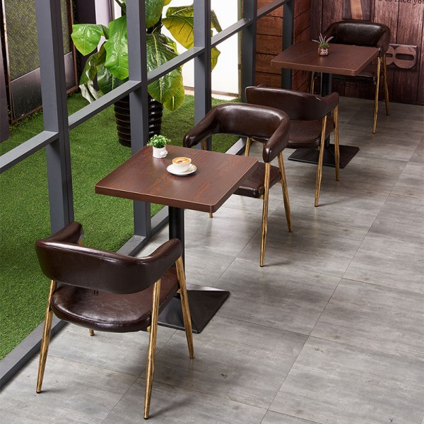 Retro Industrial Restaurant Coffee Furniture Wooden Dining Table Chair