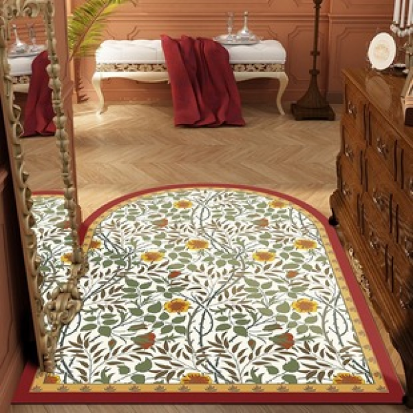 American retro entrance door mat, foyer entrance dust removal, no washing, erasable foot mat, kitchen bathroom anti slip mat