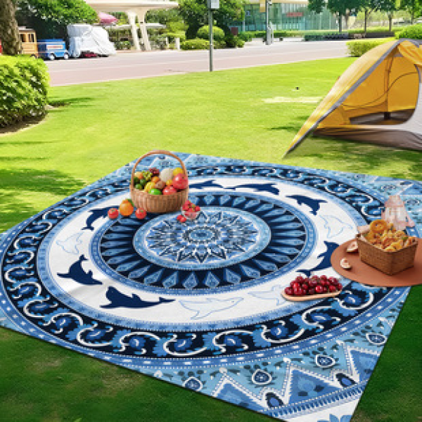 Cross border beach mat, quick drying, waterproof and moisture-proof mat, outdoor picnic mat, camping blanket
