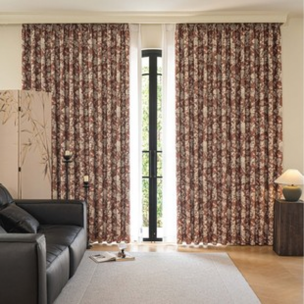 1pc New Multi Color Flower Black Gold Bottom Cloth Ink Branch Bird Home Light Blocking and Insulation Thickened Living Room Bedroom Decoration Wear