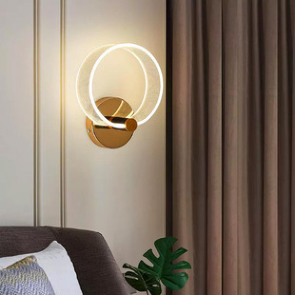 Minimalist bedside lamp creative bedroom study living room Nordic LED acrylic corridor background wall postmodern wall lamp