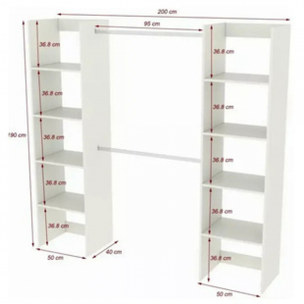 Cross border manufacturer direct sales wardrobe made of solid wood 2025 new popular model bedroom and household iron steel frame structure dressing room