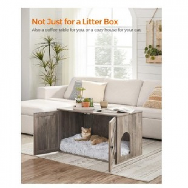 Cross border direct sales cat litter box, semi enclosed cat toilet, large size, anti splash, anti take out, odor proof, cat house, pet furniture