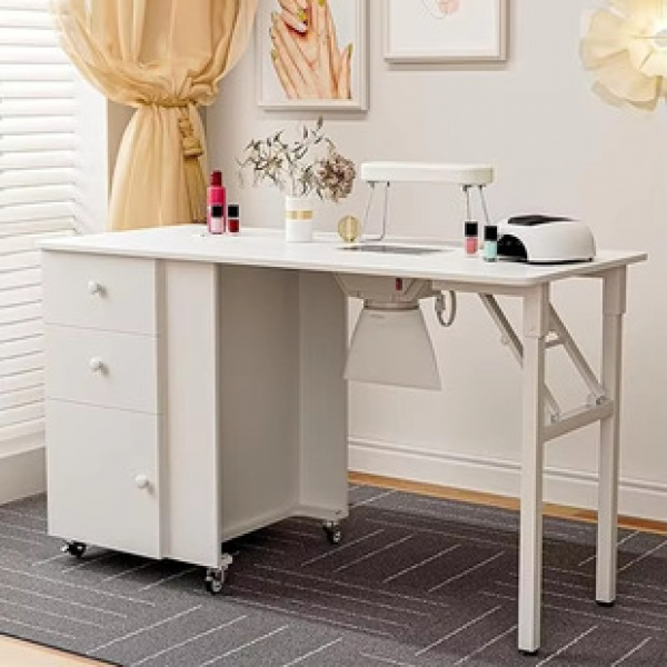 Cross border direct sales nail table, simple and fashionable nail salon, single and double person nail table, nail trimming table with drawer storage table