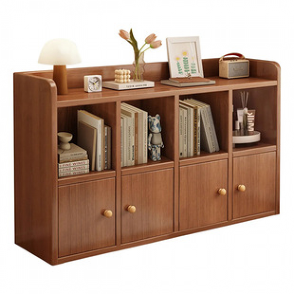 Middle ancient style bookshelf and storage cabinet integrated against the wall, living room bay window, low cabinet, bedside storage, grid cabinet, kindergarten cabinet