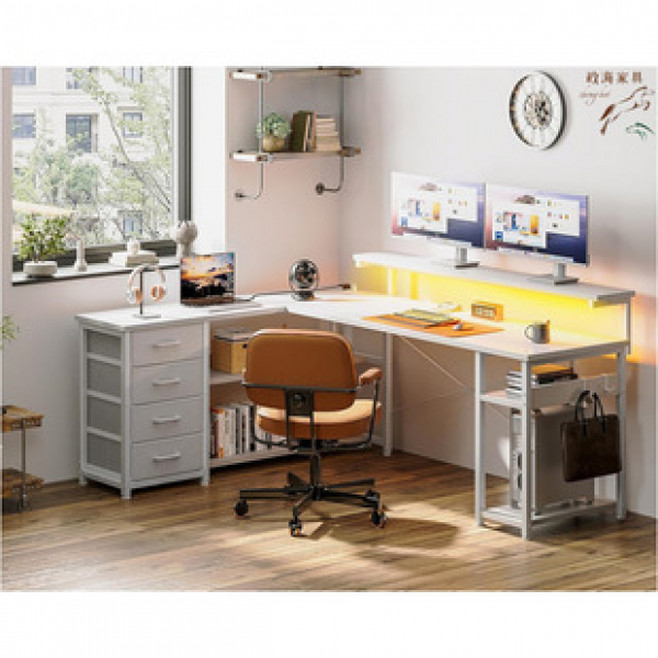 Corner computer desk, desktop office desk, simple and modern writing desk, home bedroom corner desk, double gaming desk