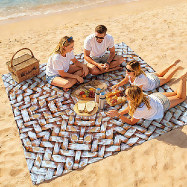 Cross border beach mat, quick drying, waterproof and moisture-proof mat, outdoor picnic mat, camping blanket