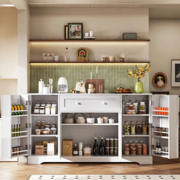 Tea cabinet, dining cabinet, small-sized kitchen storage cabinet, living room wall mounted storage cabinet, household simple bowl cabinet