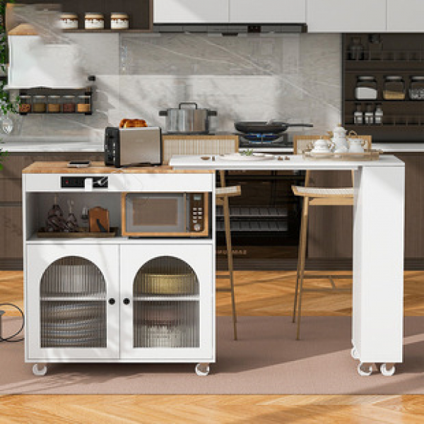 Multi functional table, Amazon cross-border bestseller with power socket, expandable board, detachable kitchen island, dining table