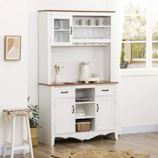 Farmhouse style storage cabinet suitable for kitchen, living room, storage rack, Amazon export, cross-border bathroom storage cabinet