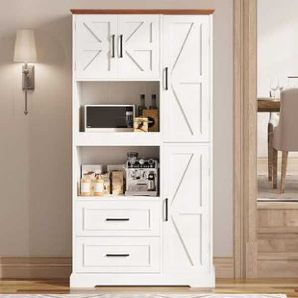 Farmhouse Kitchen Food Cabinet Modern Floor Cabinet Suitable for Kitchen Living Room Amazon Export Cross border Bathroom Storage Cabinet Trend