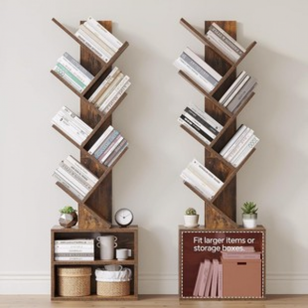 Cross border factory direct sales retro pastoral multi-layer bookshelf with storage space, wooden movable, suitable for multiple occasions, trendy